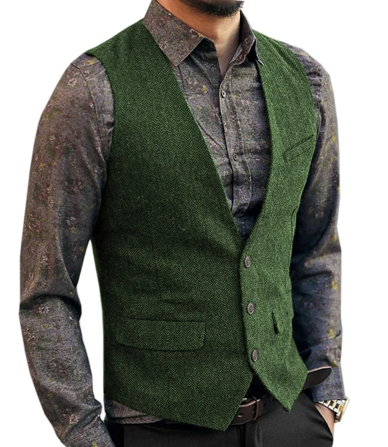 Debonair Wool Waistcoat - Green / L - HIS.BOUTIQUE