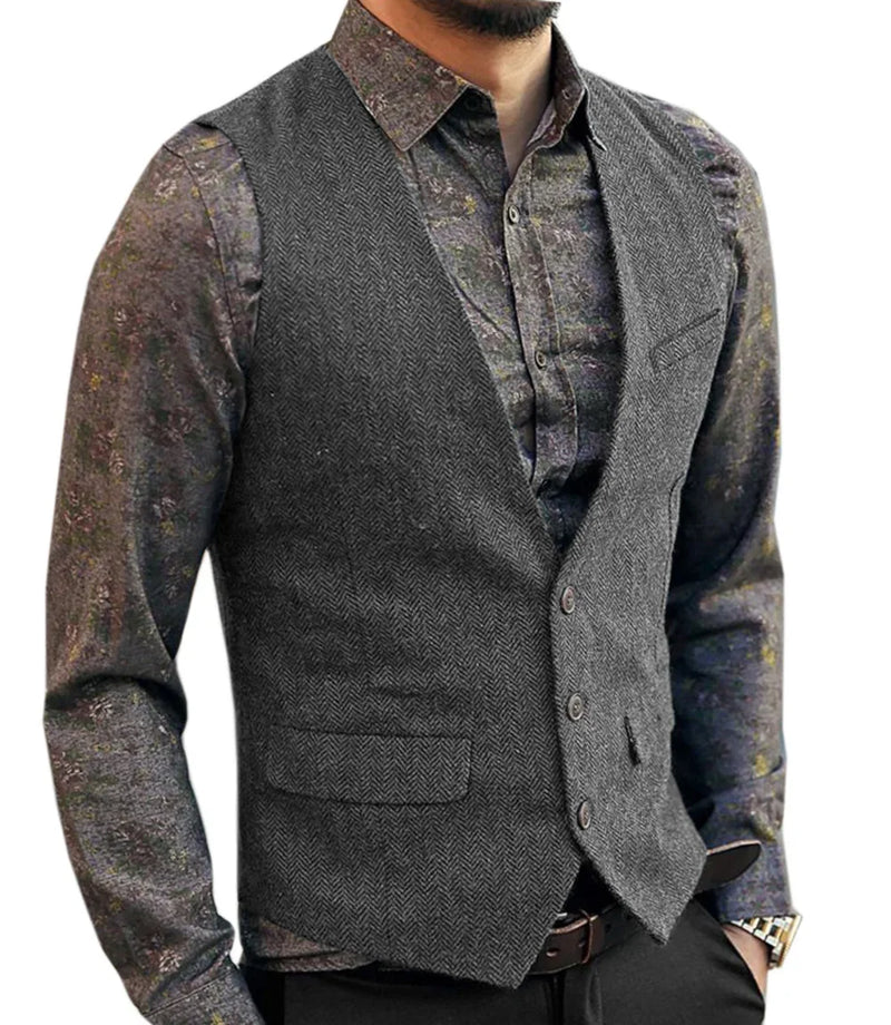 Debonair Wool Waistcoat - grey / M - HIS.BOUTIQUE