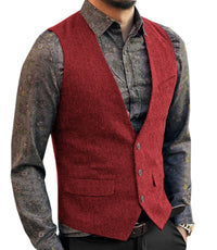 Debonair Wool Waistcoat - Red / L - HIS.BOUTIQUE