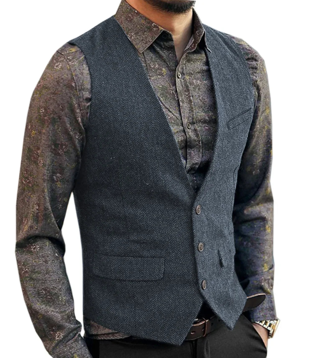 Debonair Wool Waistcoat - Light navy / L - HIS.BOUTIQUE