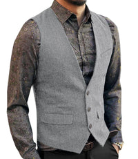 Debonair Wool Waistcoat - Silver / XL - HIS.BOUTIQUE