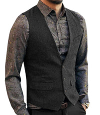 Debonair Wool Waistcoat - black / M - HIS.BOUTIQUE