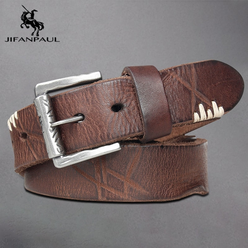 JIFANPAUL leather belt men's high quality black belt men's classic